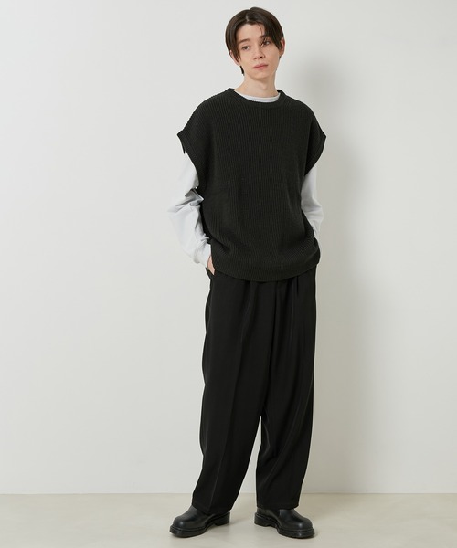 JUNRED（ジュンレッド）の「【ビッグシルエット】ルーズニットベスト（ベスト・メンズ・ライトグレー/ブラック/ベージュ・LL/M/L）」の12枚目の写真