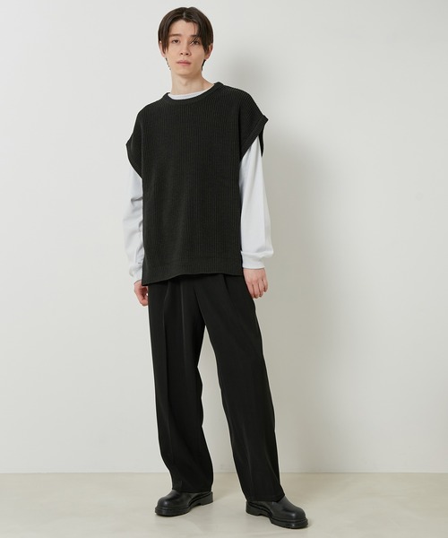 JUNRED（ジュンレッド）の「【ビッグシルエット】ルーズニットベスト（ベスト・メンズ・ライトグレー/ブラック/ベージュ・LL/M/L）」の13枚目の写真