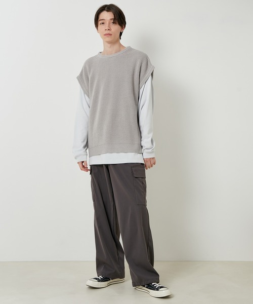 JUNRED（ジュンレッド）の「【ビッグシルエット】ルーズニットベスト（ベスト・メンズ・ライトグレー/ブラック/ベージュ・LL/M/L）」の14枚目の写真