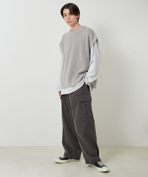 JUNRED（ジュンレッド）の「【ビッグシルエット】ルーズニットベスト（ベスト・メンズ・ライトグレー/ブラック/ベージュ・LL/M/L）」の15枚目の写真