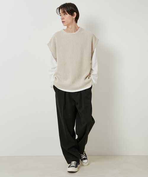 JUNRED（ジュンレッド）の「【ビッグシルエット】ルーズニットベスト（ベスト・メンズ・ライトグレー/ブラック/ベージュ・LL/M/L）」の16枚目の写真