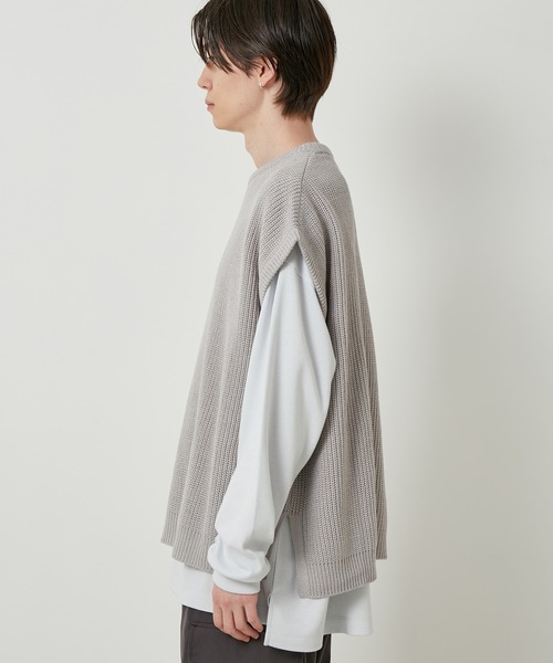 JUNRED（ジュンレッド）の「【ビッグシルエット】ルーズニットベスト（ベスト・メンズ・ライトグレー/ブラック/ベージュ・LL/M/L）」の19枚目の写真