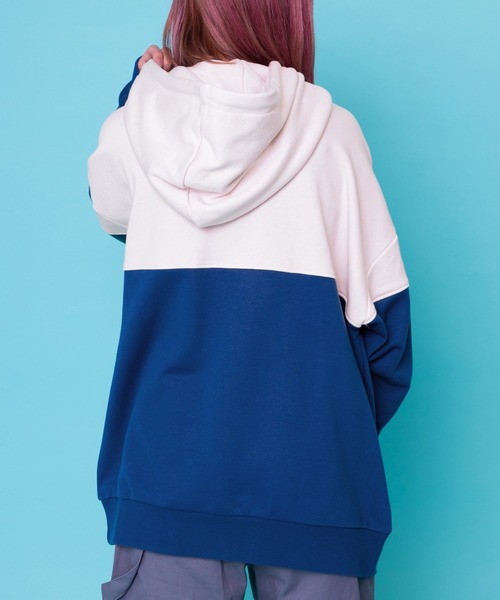 PairPair（ペアペア）の「配色フーディー(ユニセックス)（パーカー・レディース・ブラウン/ブルー・FREE）」の20枚目の写真