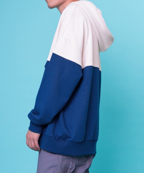 PairPair（ペアペア）の「配色フーディー(ユニセックス)（パーカー・レディース・ブラウン/ブルー・FREE）」の17枚目の写真