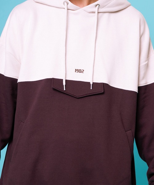 PairPair（ペアペア）の「配色フーディー(ユニセックス)（パーカー・レディース・ブラウン/ブルー・FREE）」の5枚目の写真