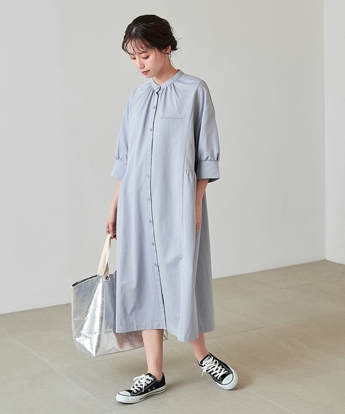 KANGOL EXTRA COMFORT(カンゴールエクストラコンフォート)の「【KANGOL EXTRA COMFORT(カンゴール エクストラ コンフォート)】ネックギャザーワンピース(ワンピース・レディース・ネイビー/ライトグリーン/ブルーグレー・LL/M/L)」の4枚目の写真