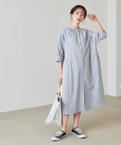KANGOL EXTRA COMFORT(カンゴールエクストラコンフォート)の「【KANGOL EXTRA COMFORT(カンゴール エクストラ コンフォート)】ネックギャザーワンピース(ワンピース・レディース・ネイビー/ライトグリーン/ブルーグレー・LL/M/L)」の5枚目の写真