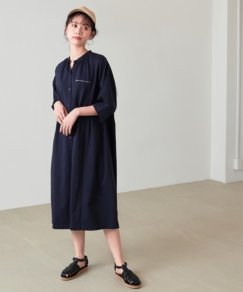 KANGOL EXTRA COMFORT(カンゴールエクストラコンフォート)の「【KANGOL EXTRA COMFORT(カンゴール エクストラ コンフォート)】ネックギャザーワンピース(ワンピース・レディース・ネイビー/ライトグリーン/ブルーグレー・LL/M/L)」の14枚目の写真