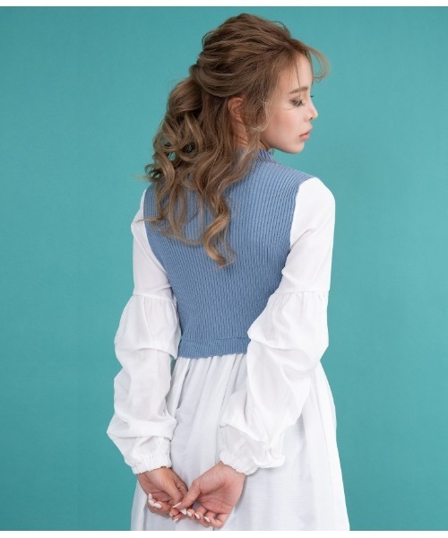 LATINA（ラティーナ）の「ドッキングディープスリットロングトップスカットソー（Tシャツ/カットソー・レディース・サックスブルー/ラベンダー/ブラック・FREE）」の16枚目の写真