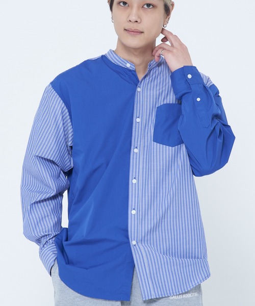 CORISCO(コリスコ)の「【ユニセックス】ブロードバンドカラーシャツ(M1)(シャツ/ブラウス・メンズ・ベージュ/ブラック/ブルー系その他/その他1/その他3/ホワイト/チャコール/その他2/その他5/ブルー/その他4・MEDIUM/X-LARGE/LARGE)」の1枚目の写真