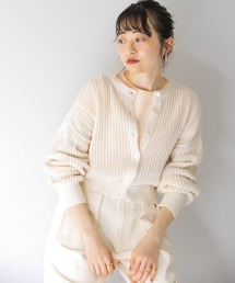 KBF | 前後2WAYメランジショートカーディガン(ニット/セーター)