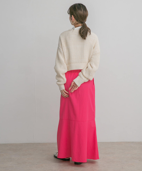 KBF（ケイビーエフ）の「前後2WAYメランジショートカーディガン（ニット/セーター・レディース・ブルー/ライトベージュ/ピンク・ONE）」の13枚目の写真