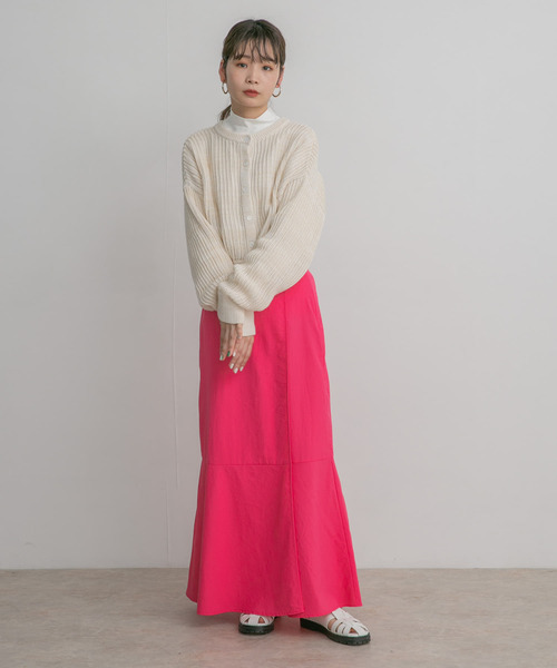 KBF（ケイビーエフ）の「前後2WAYメランジショートカーディガン（ニット/セーター・レディース・ブルー/ライトベージュ/ピンク・ONE）」の14枚目の写真