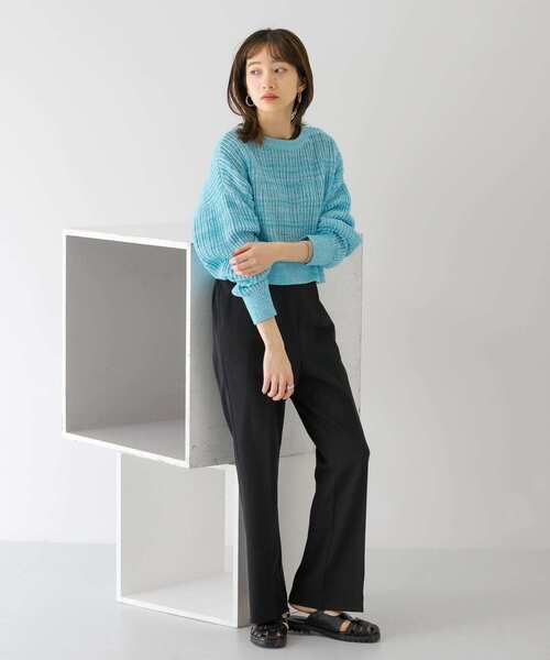 KBF（ケイビーエフ）の「前後2WAYメランジショートカーディガン（ニット/セーター・レディース・ブルー/ライトベージュ/ピンク・ONE）」の17枚目の写真