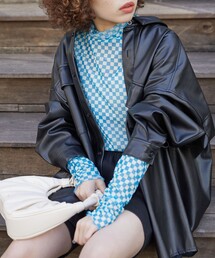 PUBLUX | ▽【PUBLUX/パブリュクス】 チェッカーフラッグ柄チュールシアートップス(Tシャツ/カットソー)