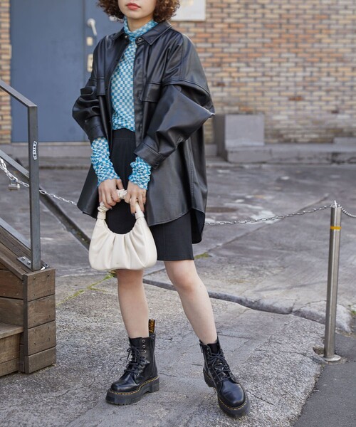 PUBLUX（パブリュクス）の「【PUBLUX/パブリュクス】 チェッカーフラッグ柄チュールシアートップス（Tシャツ/カットソー・レディース・ブラック/ブラウン/ライトグリーン/ブルー・ﾌﾘ-）」の13枚目の写真