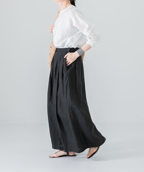 かぐれ(カグレ)の「リネンタックワイドパンツ(その他パンツ・レディース・ブラック/ナチュラル・FREE)」の5枚目の写真