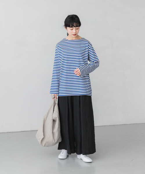 【美品】mon Sakata リネン フカタックパンツ グレー×ブラック 美品】mon Sakata リネン フカタックパンツ グレー×ブラック レディース