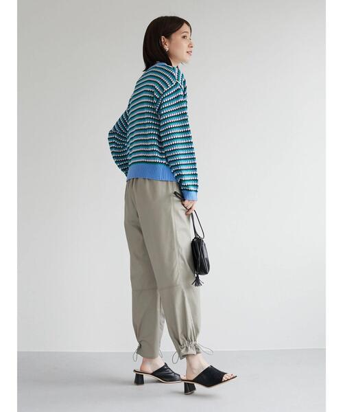 Green　Parks（グリーンパークス）の「透かし柄レトロニットカーディガン（カーディガン/ボレロ・レディース・サックスブルー/グリーン・FREE）」の4枚目の写真