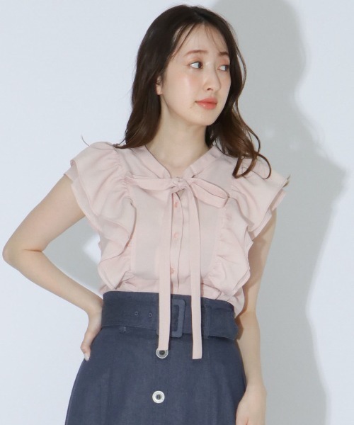 WILLSELECTION(ウィルセレクション)の「ソデフリルリボンブラウス(シャツ/ブラウス・レディース・オフホワイト/ピンク/グリーン/ブラック系その他・MEDIUM)」の4枚目の写真
