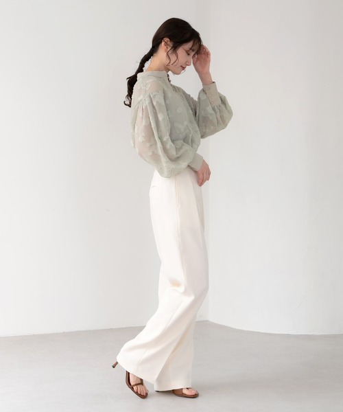 LAULEN（ローレン）の「sheer flower blouse/シアーフラワーブラウス（シャツ/ブラウス・レディース・アイボリー/ミント・FREE）」の21枚目の写真