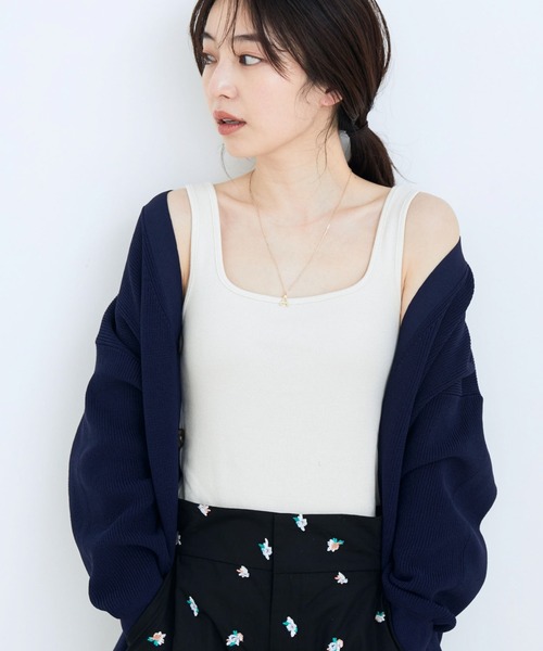 VIS（ビス）の「スクエアネックテレコタンクトップ（タンクトップ・レディース・ブラック/ベージュ/ブルー系その他3・FREE）」の3枚目の写真