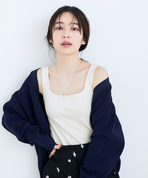 VIS（ビス）の「スクエアネックテレコタンクトップ（タンクトップ・レディース・ブラック/ベージュ/ブルー系その他3・FREE）」の11枚目の写真