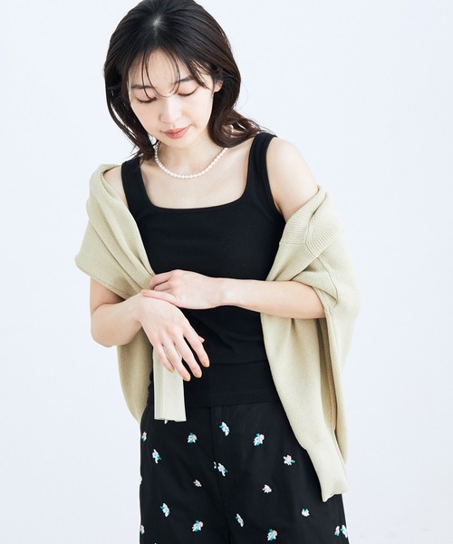 VIS（ビス）の「スクエアネックテレコタンクトップ（タンクトップ・レディース・ブラック/ベージュ/ブルー系その他3・FREE）」の7枚目の写真