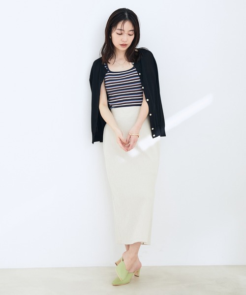 VIS（ビス）の「スクエアネックテレコタンクトップ（タンクトップ・レディース・ブラック/ベージュ/ブルー系その他3・FREE）」の8枚目の写真