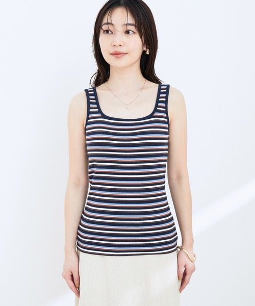 VIS（ビス）の「スクエアネックテレコタンクトップ（タンクトップ・レディース・ブラック/ベージュ/ブルー系その他3・FREE）」の10枚目の写真