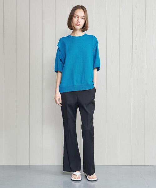 BEAUTY&amp;YOUTH UNITED ARROWS - ＜H＞7GAUGE COTTON SLIT HALF SLEEVE KNIT H BEAUTY&YOUTH UNITED ARROWS（エイチビューティーアンドユース