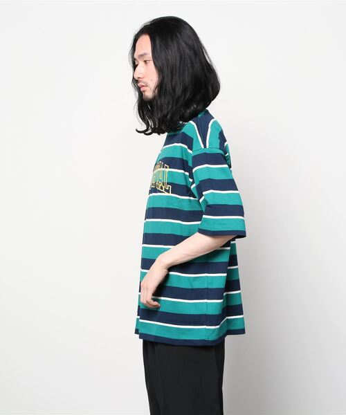 ８(eight)（エイト）の「レトロボーダーアーチロゴＴシャツ（Tシャツ/カットソー・メンズ・サックスブルー系/グリーン系その他2/ライトグレー系/グリーン系その他・MEDIUM/LARGE）」の5枚目の写真