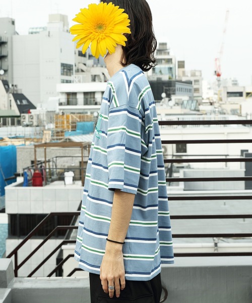 ８(eight)（エイト）の「レトロボーダーアーチロゴＴシャツ（Tシャツ/カットソー・メンズ・サックスブルー系/グリーン系その他2/ライトグレー系/グリーン系その他・MEDIUM/LARGE）」の13枚目の写真