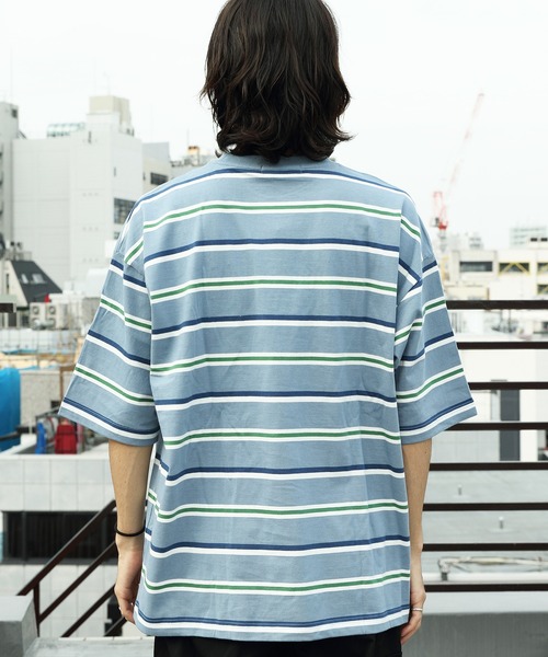 ８(eight)（エイト）の「レトロボーダーアーチロゴＴシャツ（Tシャツ/カットソー・メンズ・サックスブルー系/グリーン系その他2/ライトグレー系/グリーン系その他・MEDIUM/LARGE）」の14枚目の写真