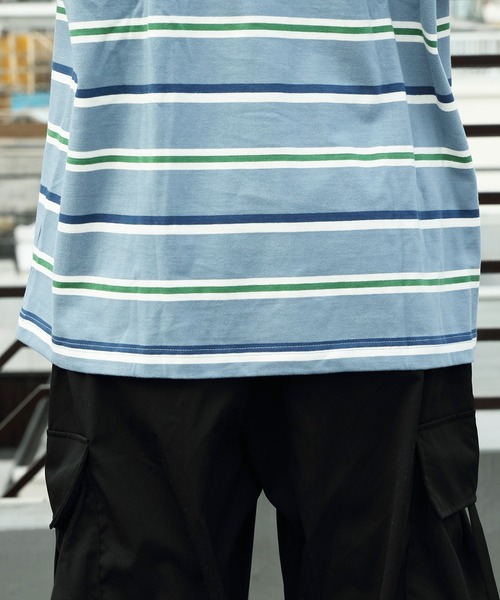 ８(eight)（エイト）の「レトロボーダーアーチロゴＴシャツ（Tシャツ/カットソー・メンズ・サックスブルー系/グリーン系その他2/ライトグレー系/グリーン系その他・MEDIUM/LARGE）」の15枚目の写真