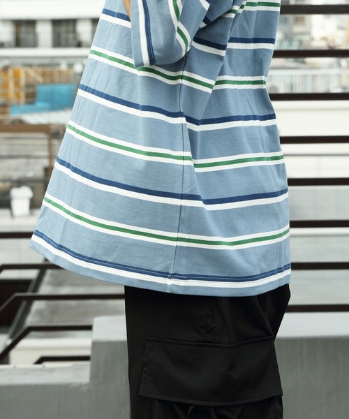 ８(eight)（エイト）の「レトロボーダーアーチロゴＴシャツ（Tシャツ/カットソー・メンズ・サックスブルー系/グリーン系その他2/ライトグレー系/グリーン系その他・MEDIUM/LARGE）」の17枚目の写真