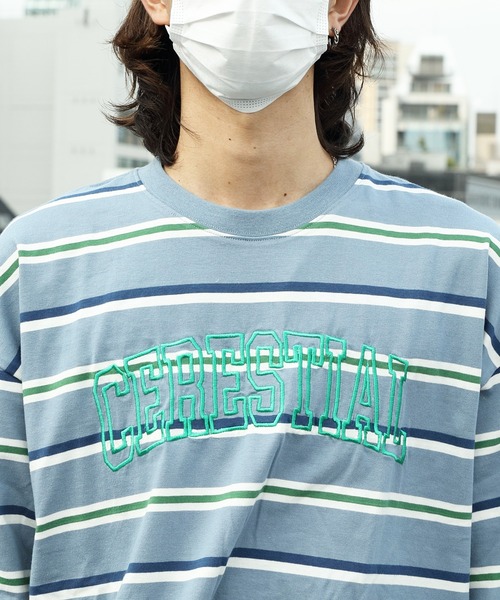 ８(eight)（エイト）の「レトロボーダーアーチロゴＴシャツ（Tシャツ/カットソー・メンズ・サックスブルー系/グリーン系その他2/ライトグレー系/グリーン系その他・MEDIUM/LARGE）」の18枚目の写真