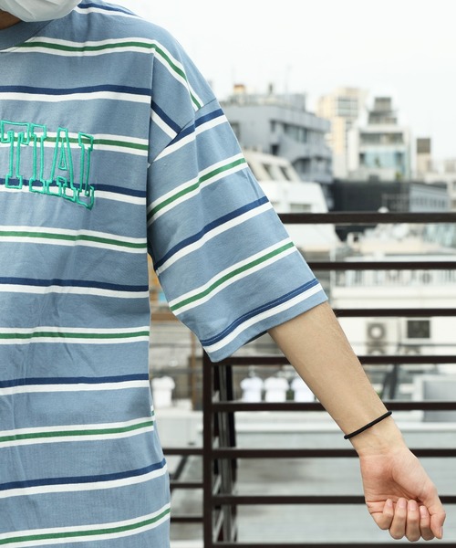 ８(eight)（エイト）の「レトロボーダーアーチロゴＴシャツ（Tシャツ/カットソー・メンズ・サックスブルー系/グリーン系その他2/ライトグレー系/グリーン系その他・MEDIUM/LARGE）」の19枚目の写真