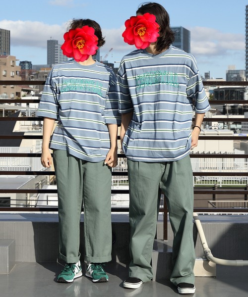 ８(eight)（エイト）の「レトロボーダーアーチロゴＴシャツ（Tシャツ/カットソー・メンズ・サックスブルー系/グリーン系その他2/ライトグレー系/グリーン系その他・MEDIUM/LARGE）」の7枚目の写真