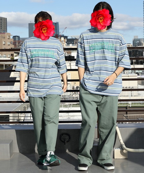 ８(eight)（エイト）の「レトロボーダーアーチロゴＴシャツ（Tシャツ/カットソー・メンズ・サックスブルー系/グリーン系その他2/ライトグレー系/グリーン系その他・MEDIUM/LARGE）」の8枚目の写真