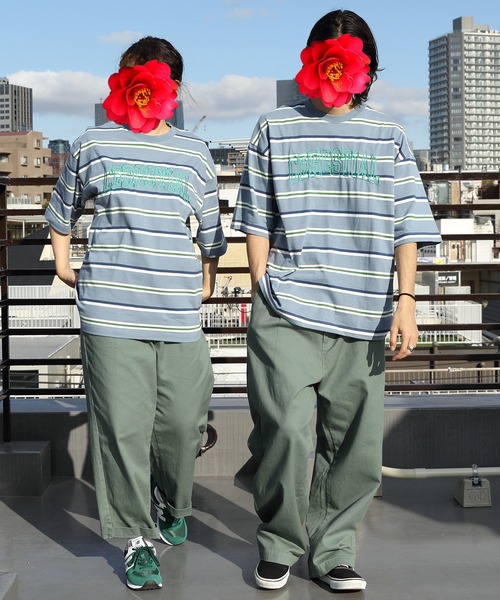 ８(eight)（エイト）の「レトロボーダーアーチロゴＴシャツ（Tシャツ/カットソー・メンズ・サックスブルー系/グリーン系その他2/ライトグレー系/グリーン系その他・MEDIUM/LARGE）」の10枚目の写真