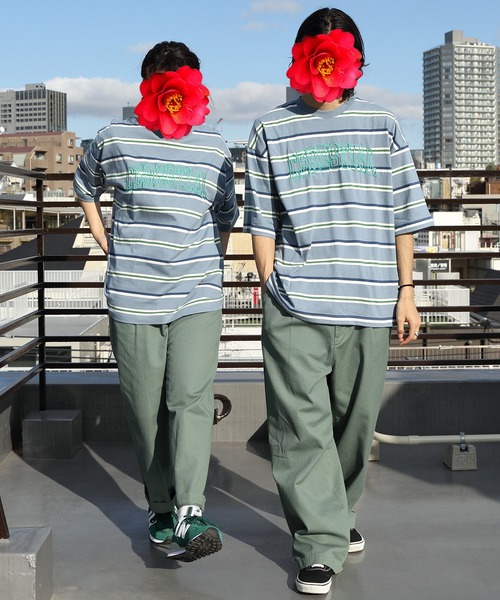 ８(eight)（エイト）の「レトロボーダーアーチロゴＴシャツ（Tシャツ/カットソー・メンズ・サックスブルー系/グリーン系その他2/ライトグレー系/グリーン系その他・MEDIUM/LARGE）」の11枚目の写真