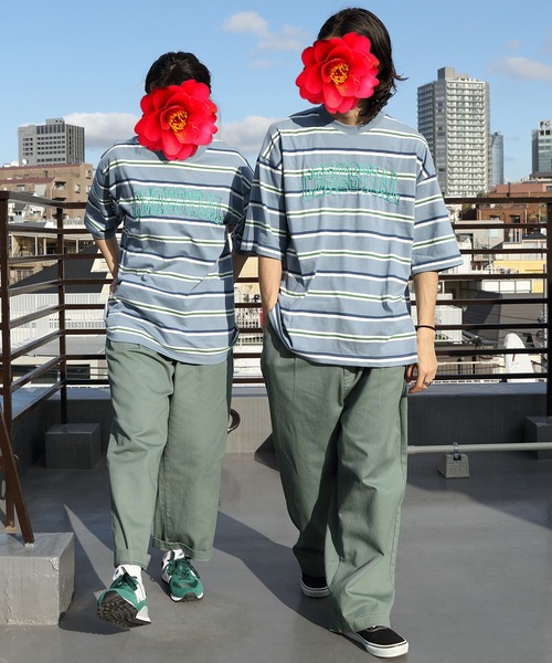 ８(eight)（エイト）の「レトロボーダーアーチロゴＴシャツ（Tシャツ/カットソー・メンズ・サックスブルー系/グリーン系その他2/ライトグレー系/グリーン系その他・MEDIUM/LARGE）」の12枚目の写真