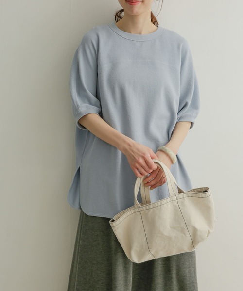 URBAN RESEARCH DOORS（アーバンリサーチドアーズ）の「スラブインレイ5分袖プルオーバー（Tシャツ/カットソー・レディース・グレー系その他/オフホワイト/ブルー/ネイビー・MEDIUM）」の6枚目の写真