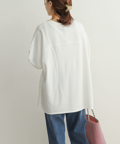 URBAN RESEARCH DOORS（アーバンリサーチドアーズ）の「スラブインレイ5分袖プルオーバー（Tシャツ/カットソー・レディース・グレー系その他/オフホワイト/ブルー/ネイビー・MEDIUM）」の13枚目の写真