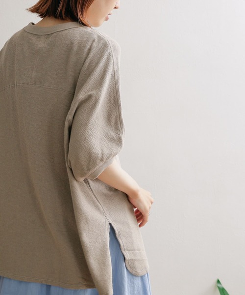 URBAN RESEARCH DOORS（アーバンリサーチドアーズ）の「スラブインレイ5分袖プルオーバー（Tシャツ/カットソー・レディース・グレー系その他/オフホワイト/ブルー/ネイビー・MEDIUM）」の9枚目の写真