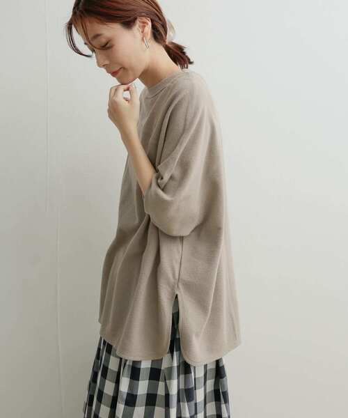 URBAN RESEARCH DOORS（アーバンリサーチドアーズ）の「スラブインレイ5分袖プルオーバー（Tシャツ/カットソー・レディース・グレー系その他/オフホワイト/ブルー/ネイビー・MEDIUM）」の16枚目の写真