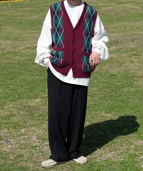 Perushu（ペルーシュ）の「センタープレスワイドスラックス（その他パンツ・メンズ・モカ/ブラック/ピンク・SMALL/MEDIUM/LARGE）」の4枚目の写真