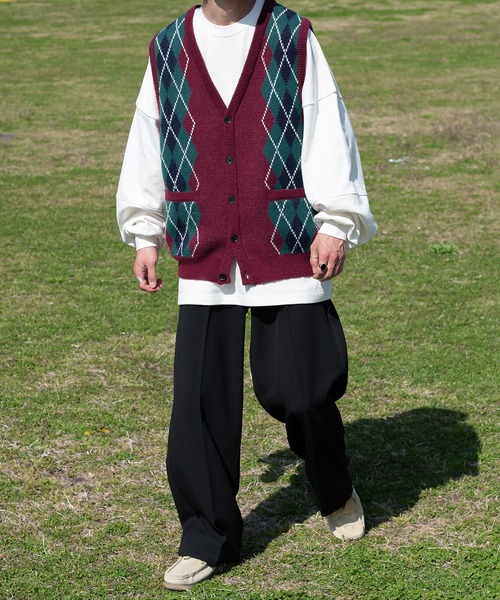 Perushu（ペルーシュ）の「センタープレスワイドスラックス（その他パンツ・メンズ・モカ/ブラック/ピンク・SMALL/MEDIUM/LARGE）」の5枚目の写真