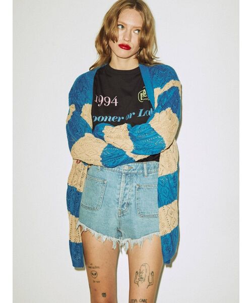 jouetie(ジュエティ)の「グランジルーズシアーニットカーデ【サマーニット】(カーディガン/ボレロ・レディース・ブラック/ブルー/その他1・MEDIUM)」の5枚目の写真